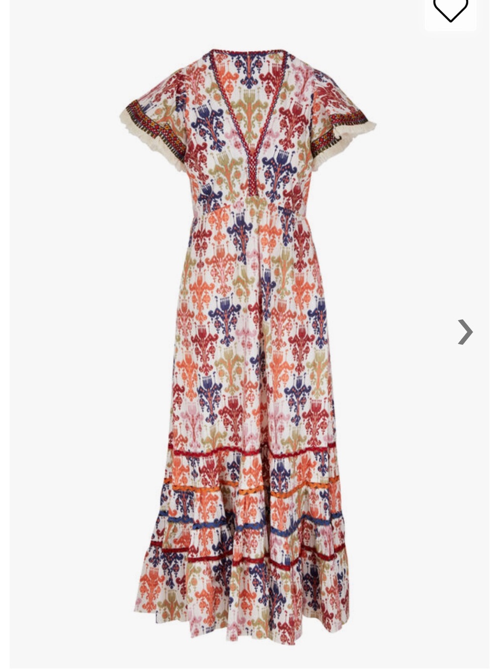 $575 SACHIN BABI Paloma Multicolor Ikat Tapestry Cotton Print Maxi Dress L/ XL
